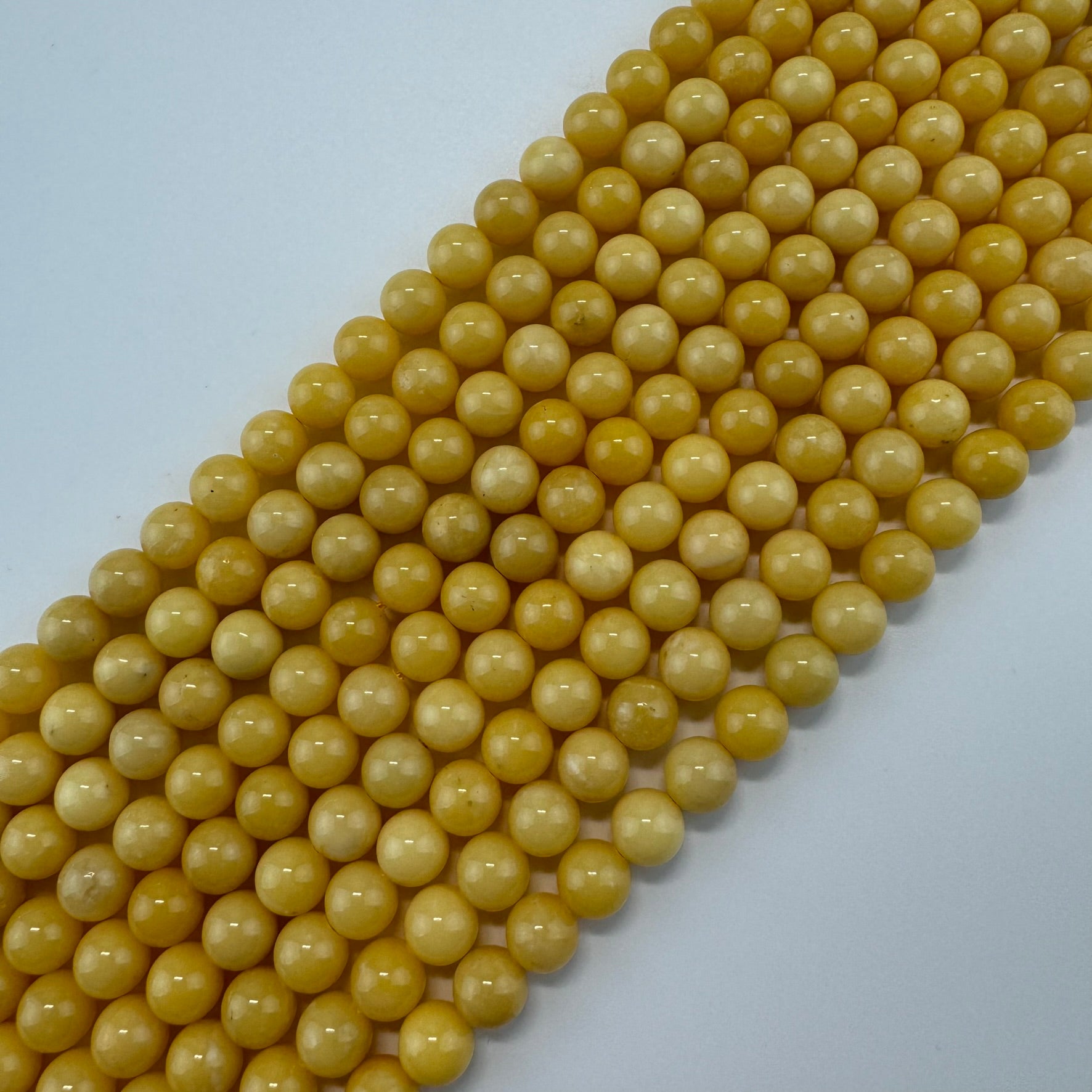 Yellow Calcite Polished Round Beads image 3