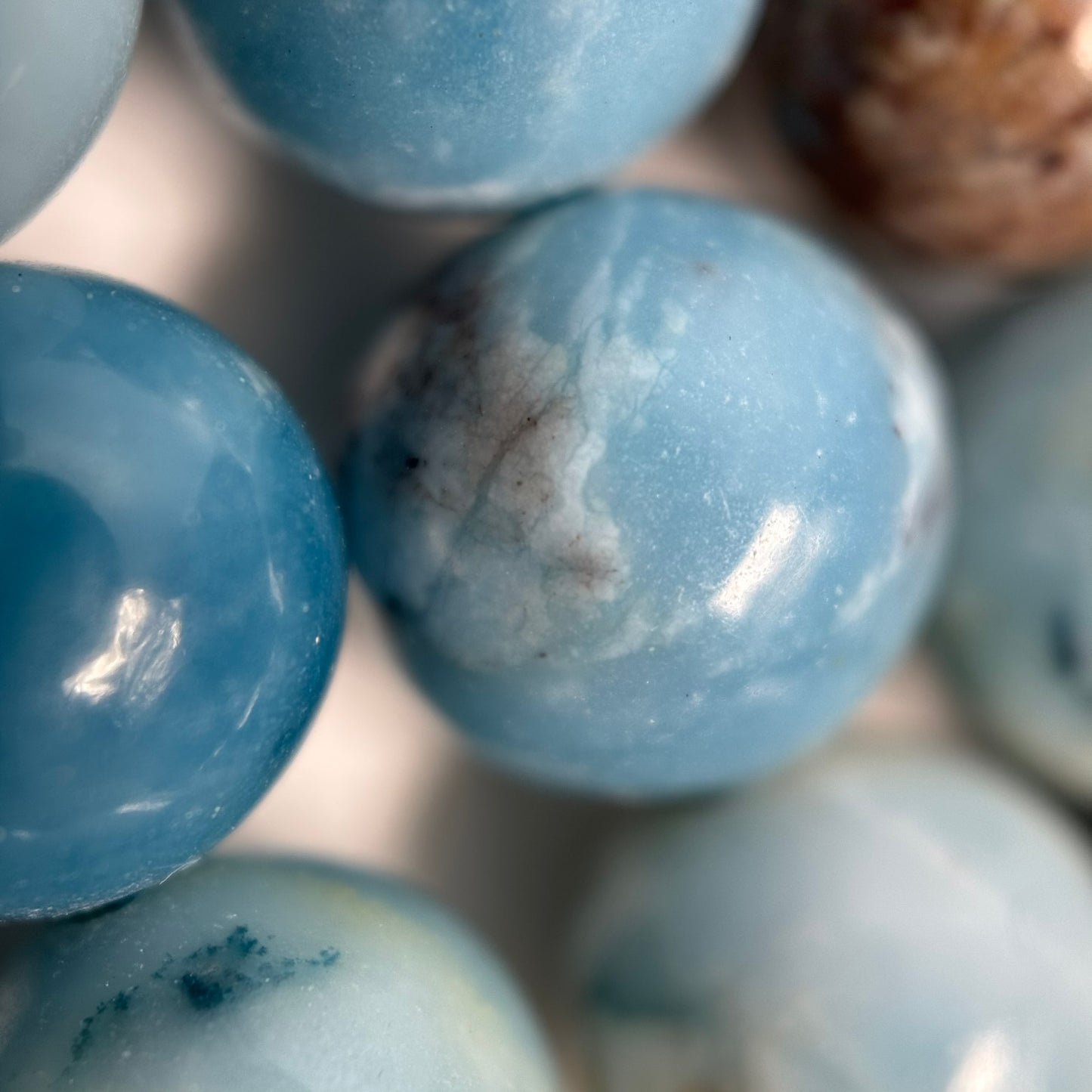 Blue Quartz Polished Round Beads image 5
