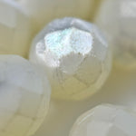 White Mother of Pearls Faceted Round Beads image 1