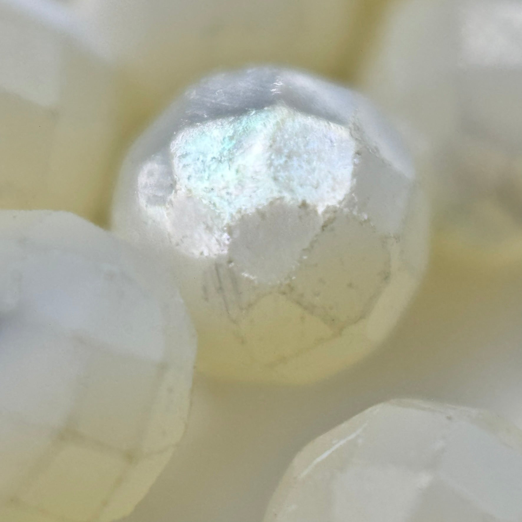 White Mother of Pearls Faceted Round Beads image 1