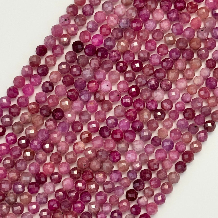 Natural Ruby Faceted Round Beads image 0