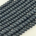 Black Onyx Frosted Rondelle Beads image 2