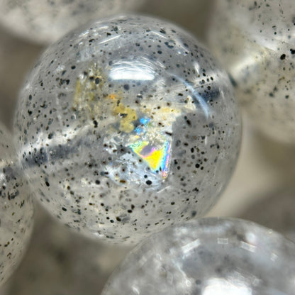 Space Mica Quartz Polished Round Beads