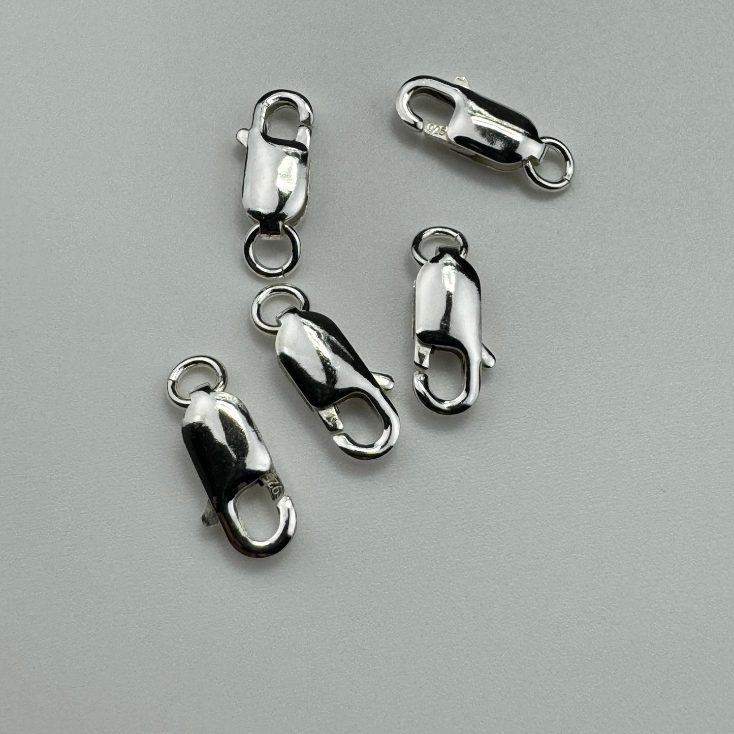 925 Sterling Silver Oblong Lobster Clasp Open Jump Ring (5/pkg) image 2