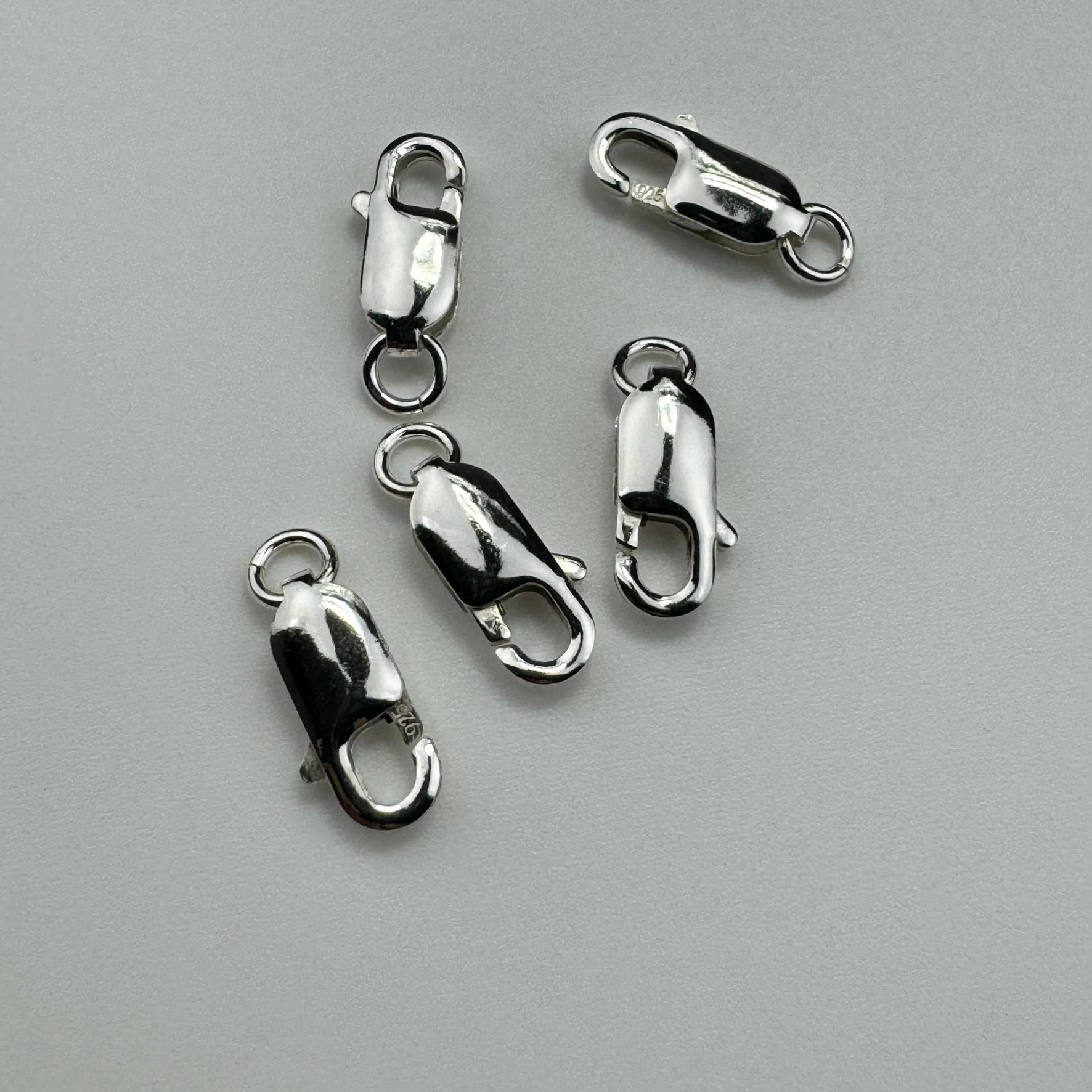 925 Sterling Silver Oblong Lobster Clasp Open Jump Ring (5/pkg) image 2