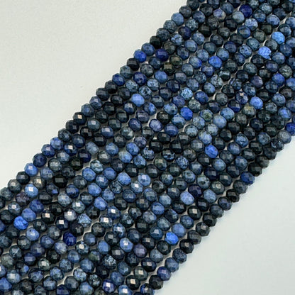 Dumortierite Faceted rondelle Beads (6x4 mm) image 3