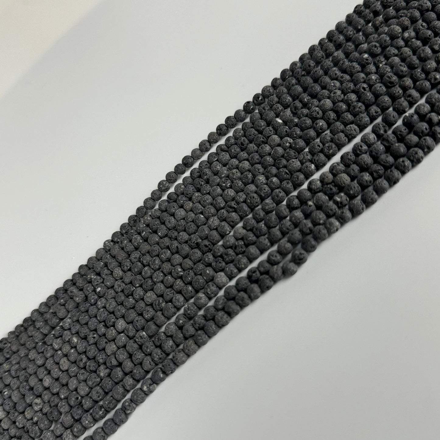 Black Lava Stones Unwaxed Round Beads image 6