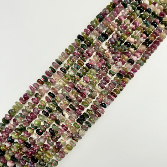 Mixed Tourmaline Polished Blade Beads