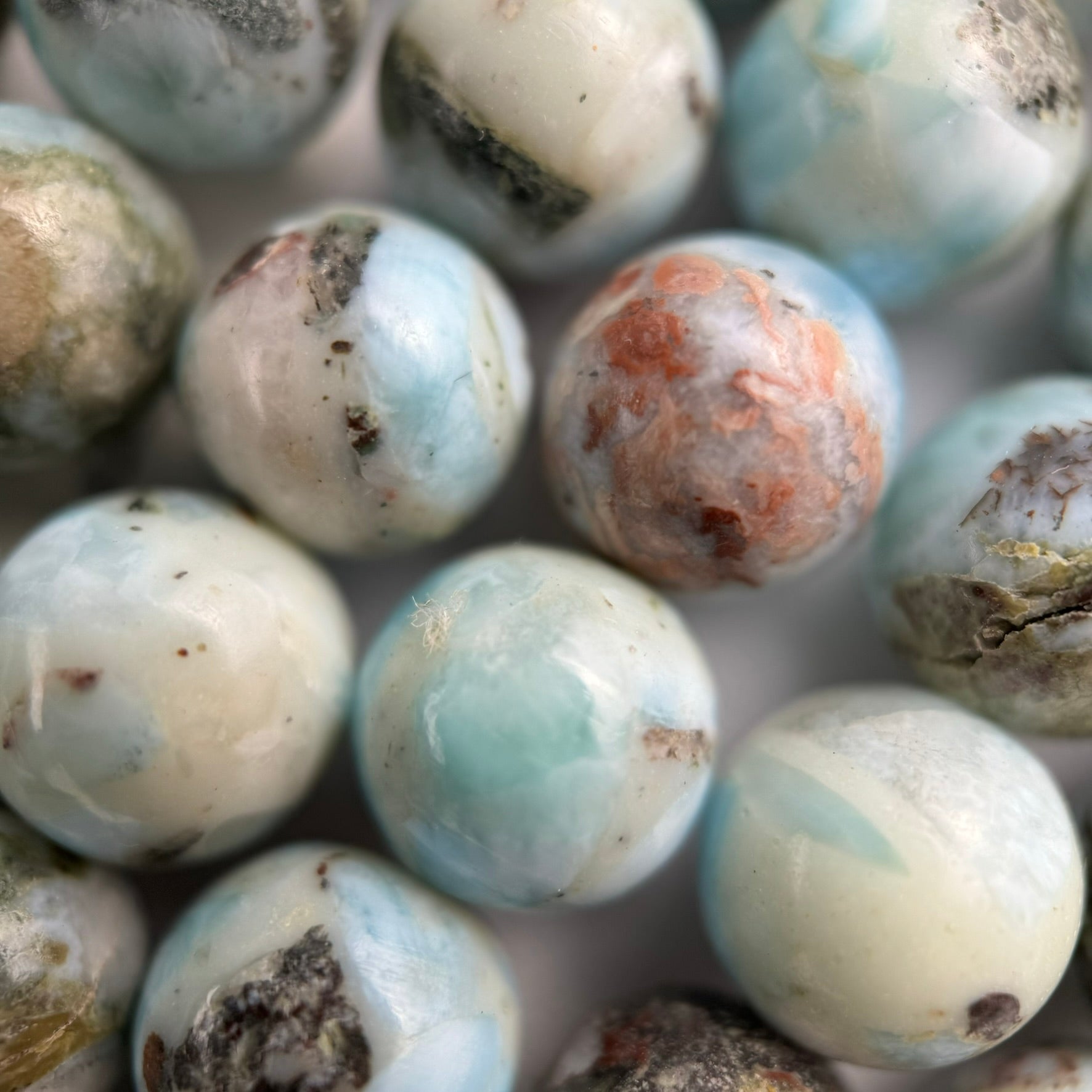 Larimar Polished  Round Beads image 8