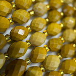 Yellow Mookaite Faceted Barrel 8 Beads image 2