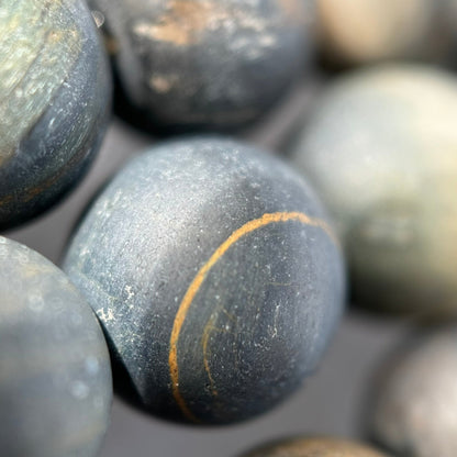 Blue Tiger's Eye Frosted Round Beads image 2