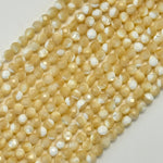 Beige Mother of Pearl Faceted Round Beads image 4