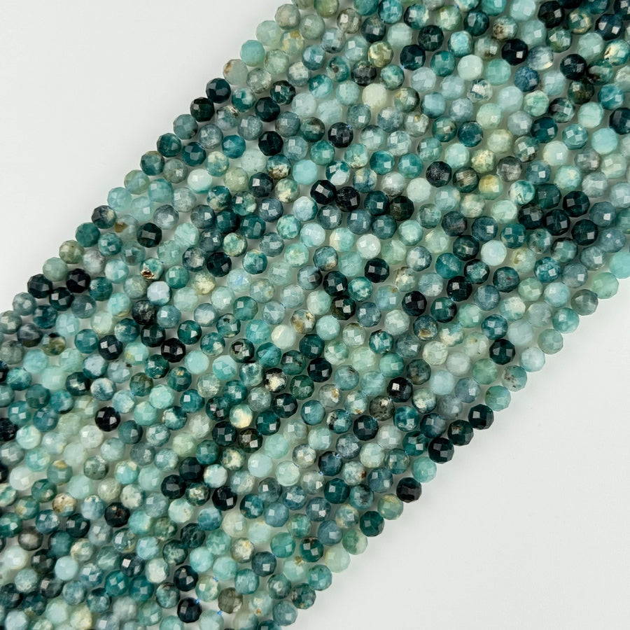 Blue Tourmaline Faceted Round Beads image 0