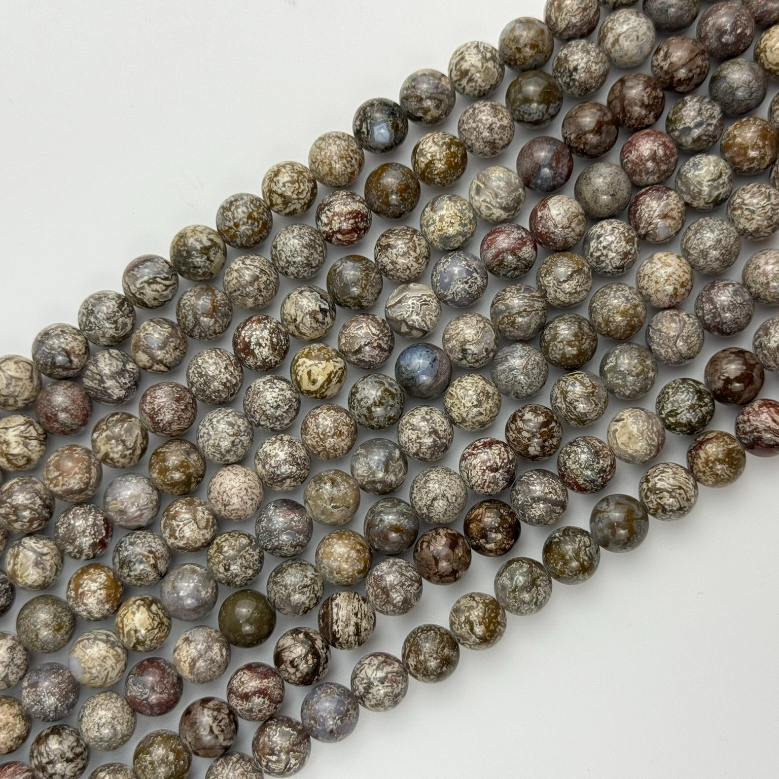 Crazy Red Agate Polished Round Beads  (8mm) image 0