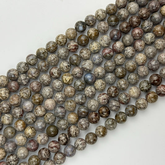 Crazy Red Agate Polished Round Beads  (8mm) image 0