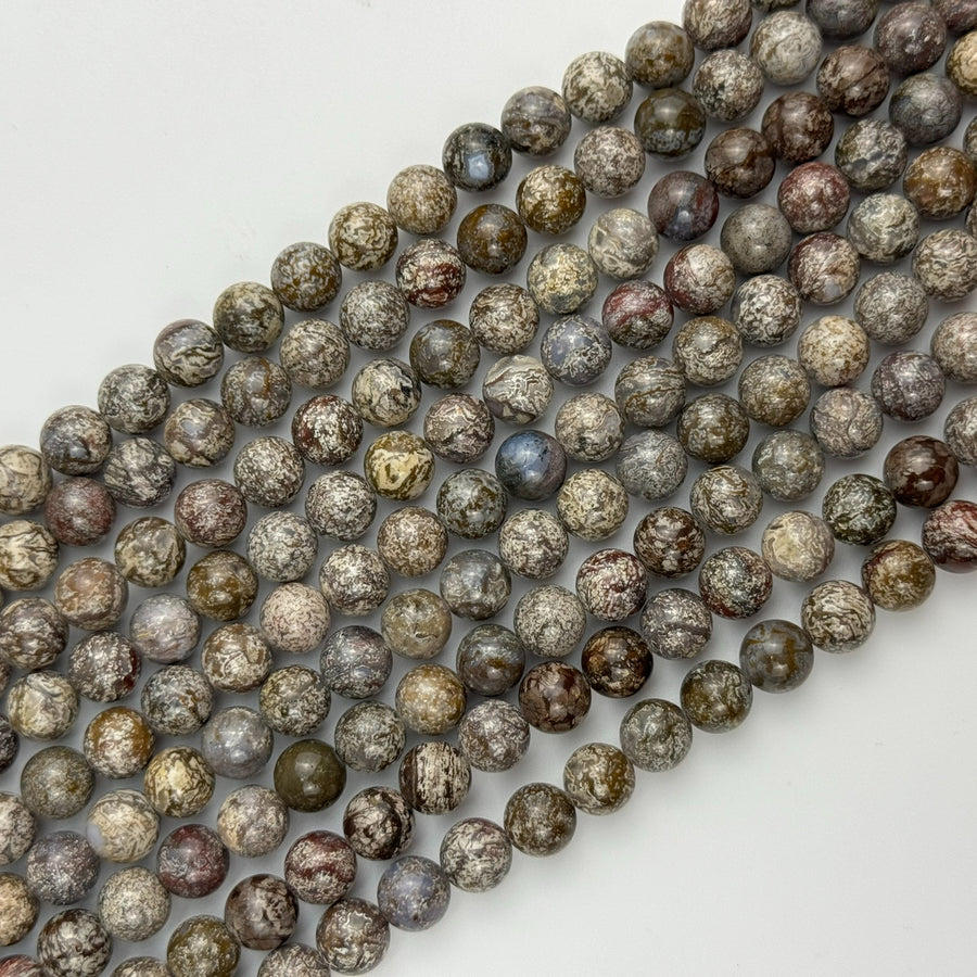 Crazy Red Agate Polished Round Beads  (8mm) image 0