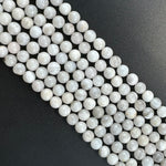 White Lace Chalcedony Polished Round Beads image 3