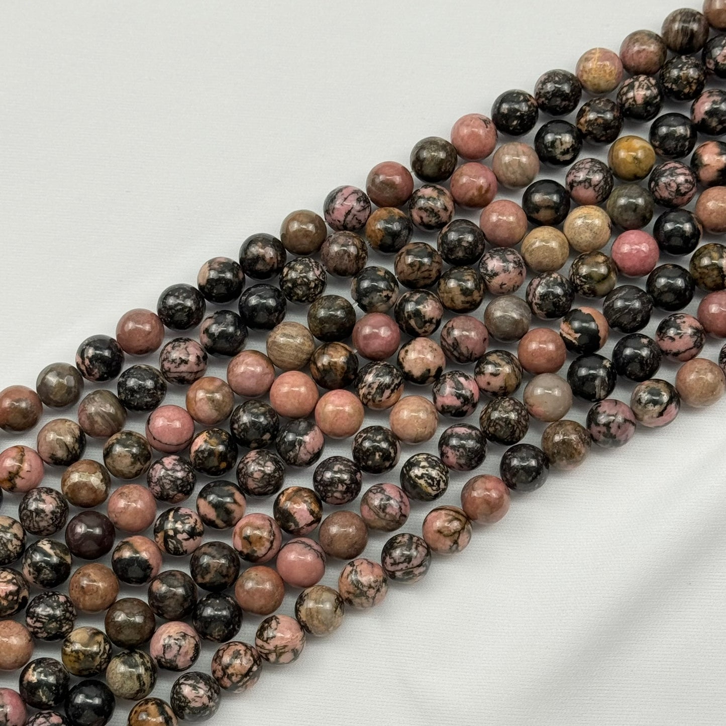 Dendritic Rhodonite Polished Round Beads image 4