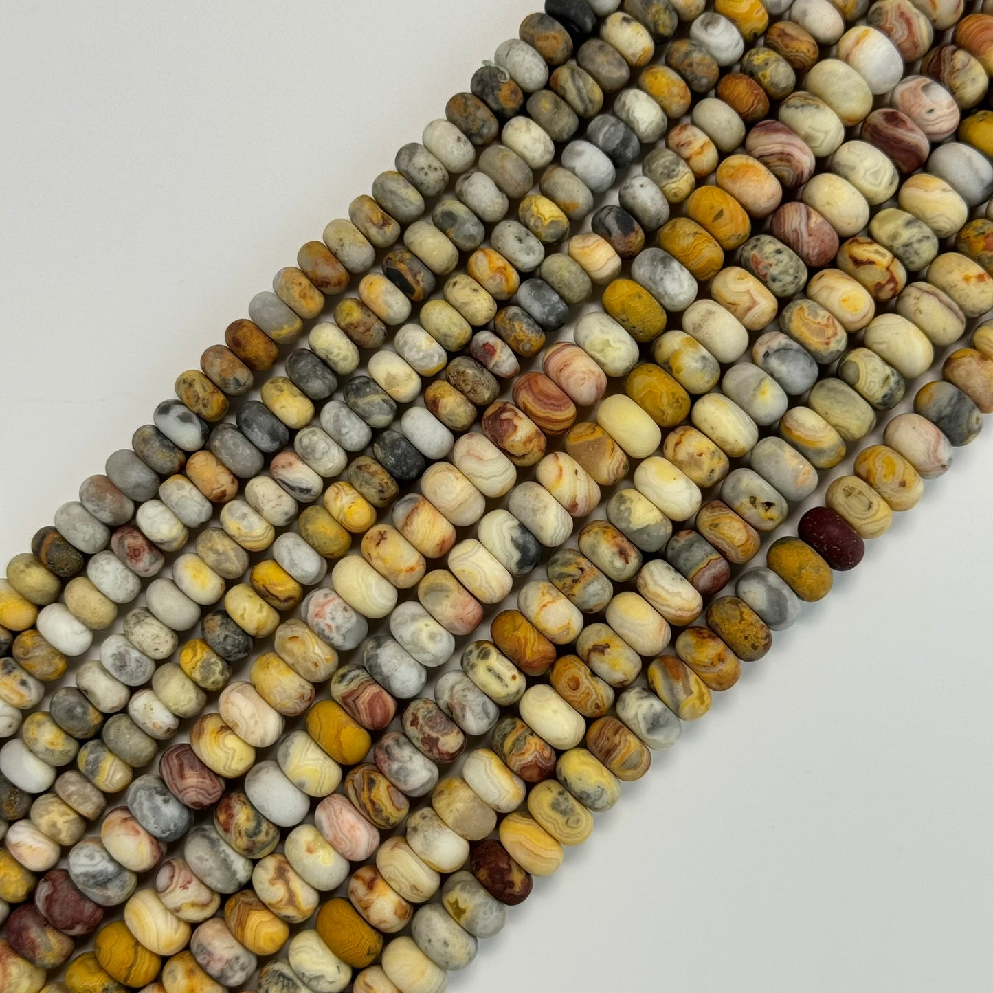 Golden Crazy Lace Agate Frosted Rondelle Beads image 0
