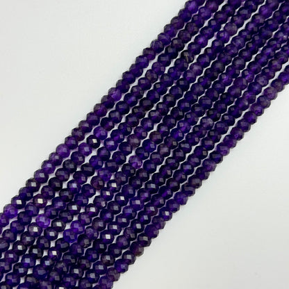 Faceted Amethyst Rondelle Beads (6x4mm) image 5
