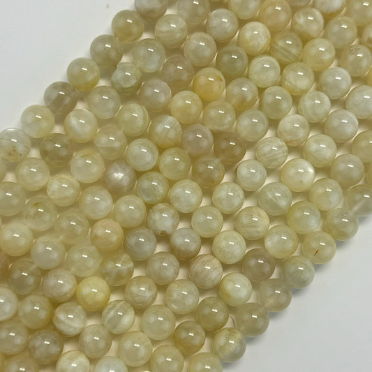 White Chocolate Moonstone Polished Round Beads image 0
