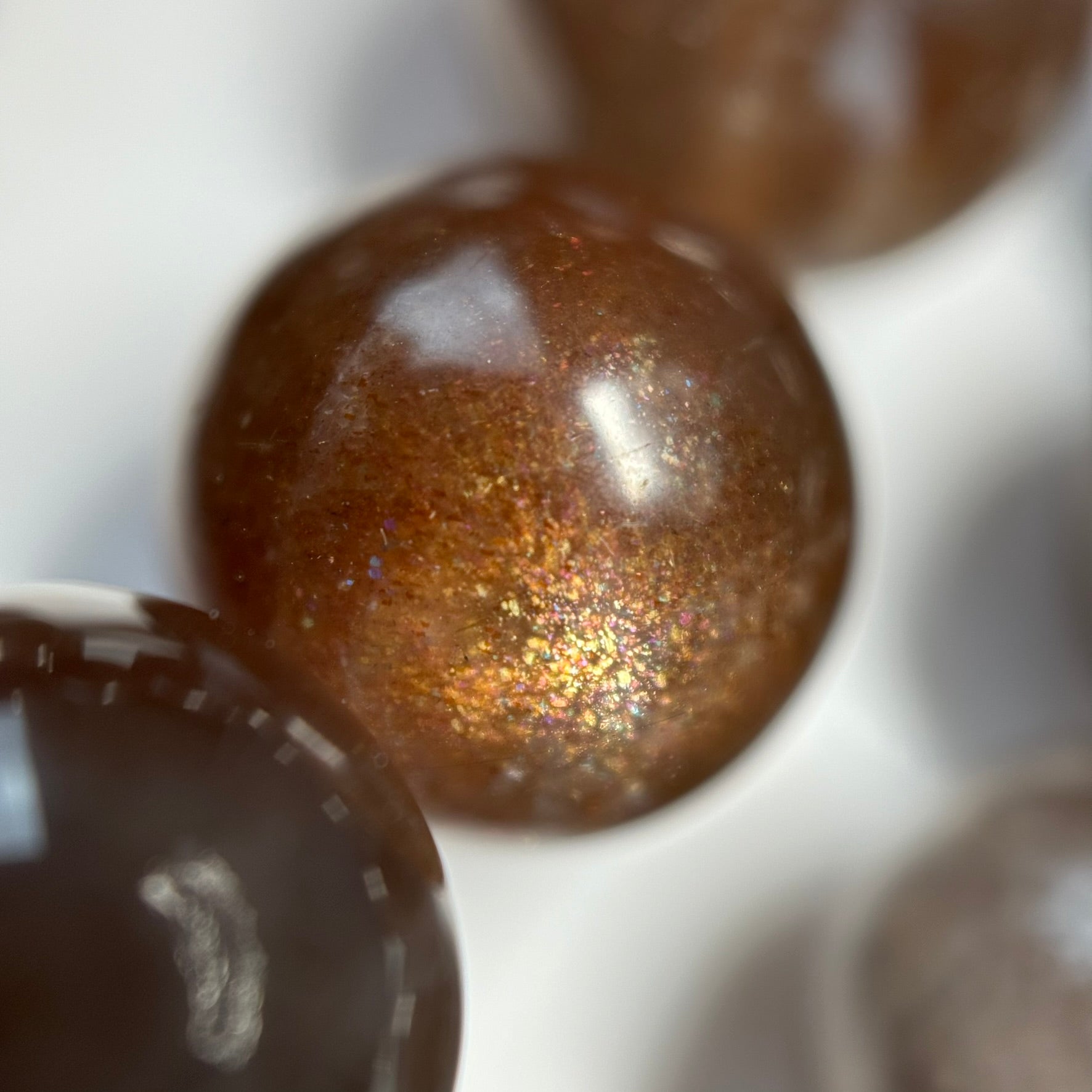 Chocolate Sunstone Polished Round Beads image 5