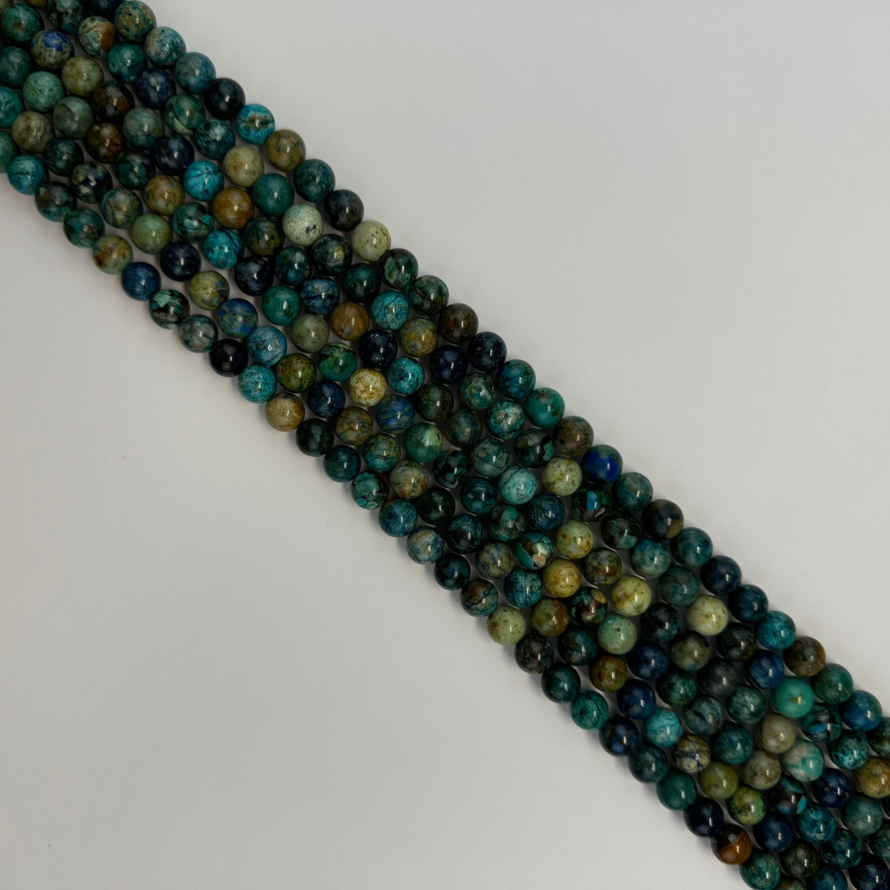 Blue Azurite Chrysocolla Polished Round Beads  (10mm) image 6
