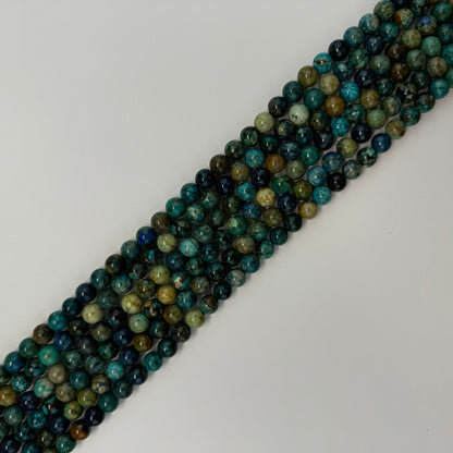 Blue Azurite Chrysocolla Polished Round Beads  (10mm) image 6