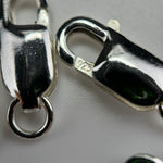 925 Sterling Silver Oblong Lobster Clasp Close Jump Ring (5/pkg) image 1