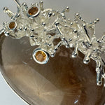 Golden Rutilated Quartz Coral Reef Pendant with Three Yellow Sapphires image 2