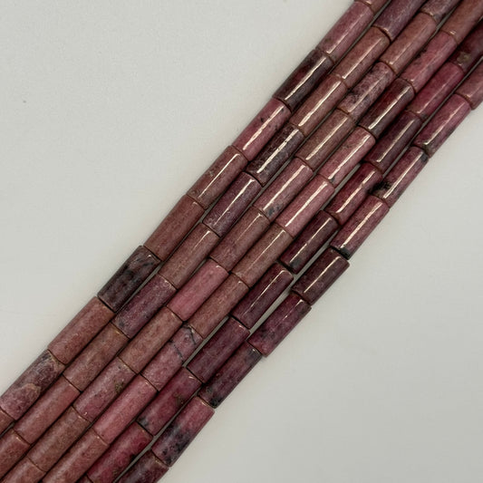 Rhodonite Cylinder Beads