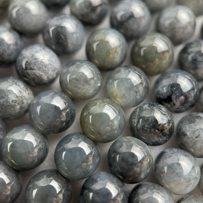 Burmese Black Jade AAA Polished Round Beads image 4