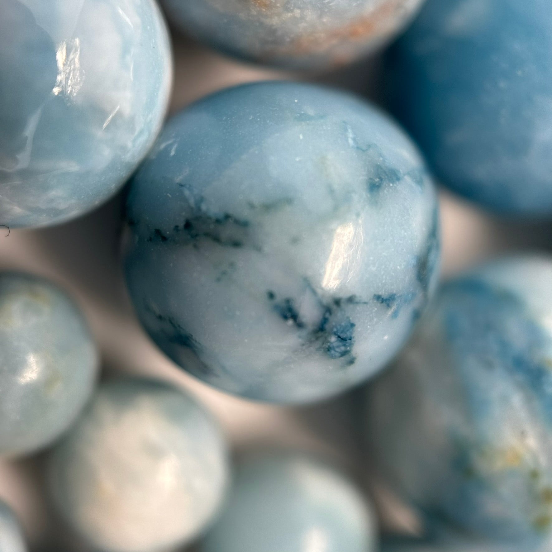 Blue Quartz Polished Round Beads image 2
