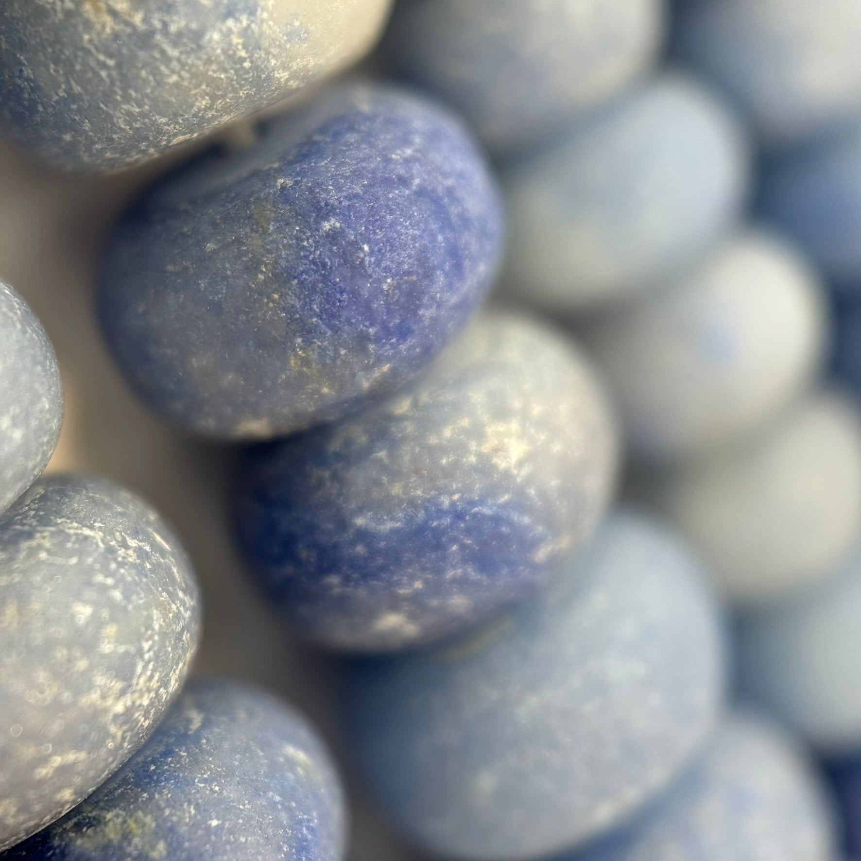 Blue Aventurine Quartz Frosted Rondelle Beads image 2