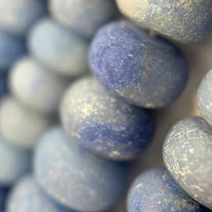 Blue Aventurine Quartz Frosted Rondelle Beads image 2