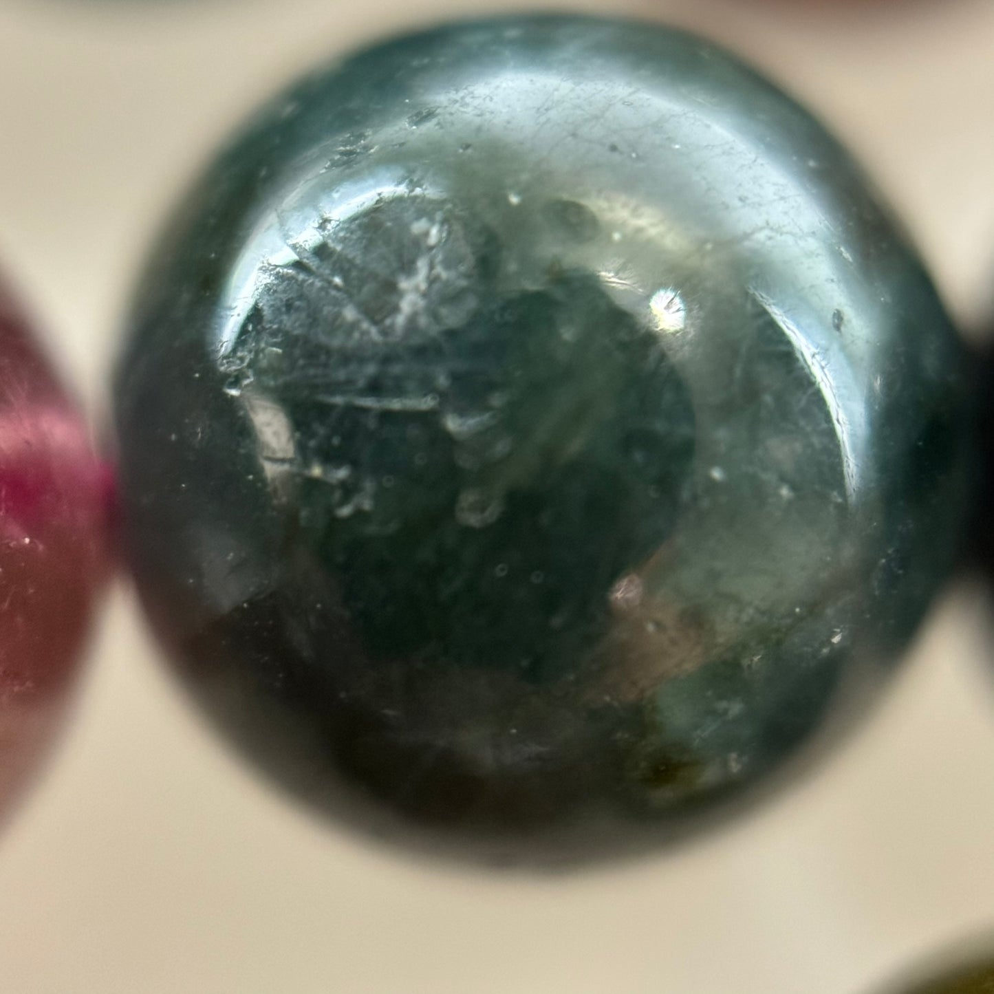 Tourmaline Polished Round Beads  - A Quality image 4