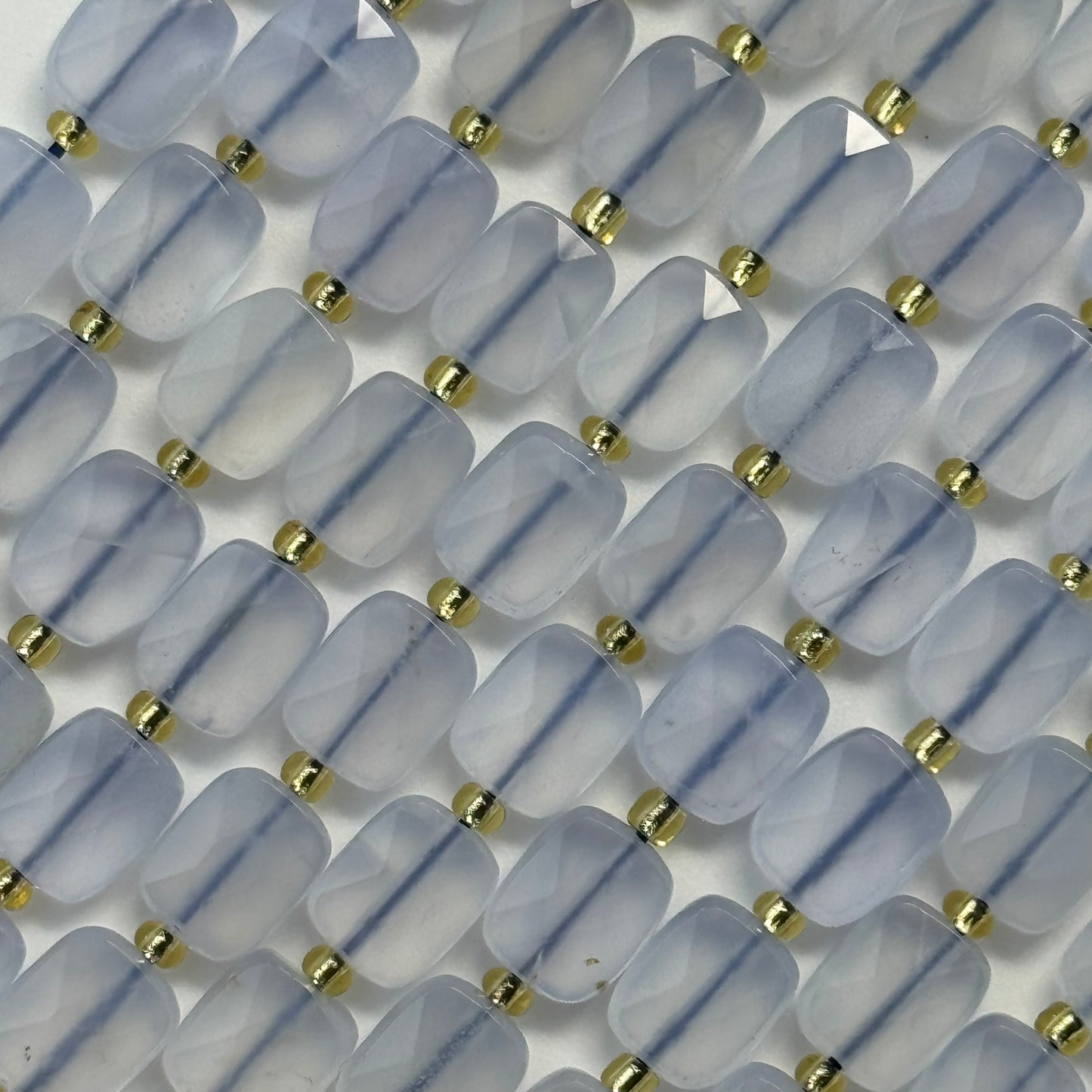 Blue Chalcedony Rectangular Faceted Cushion Cut Beads10xÂ8 mm Beads image 4