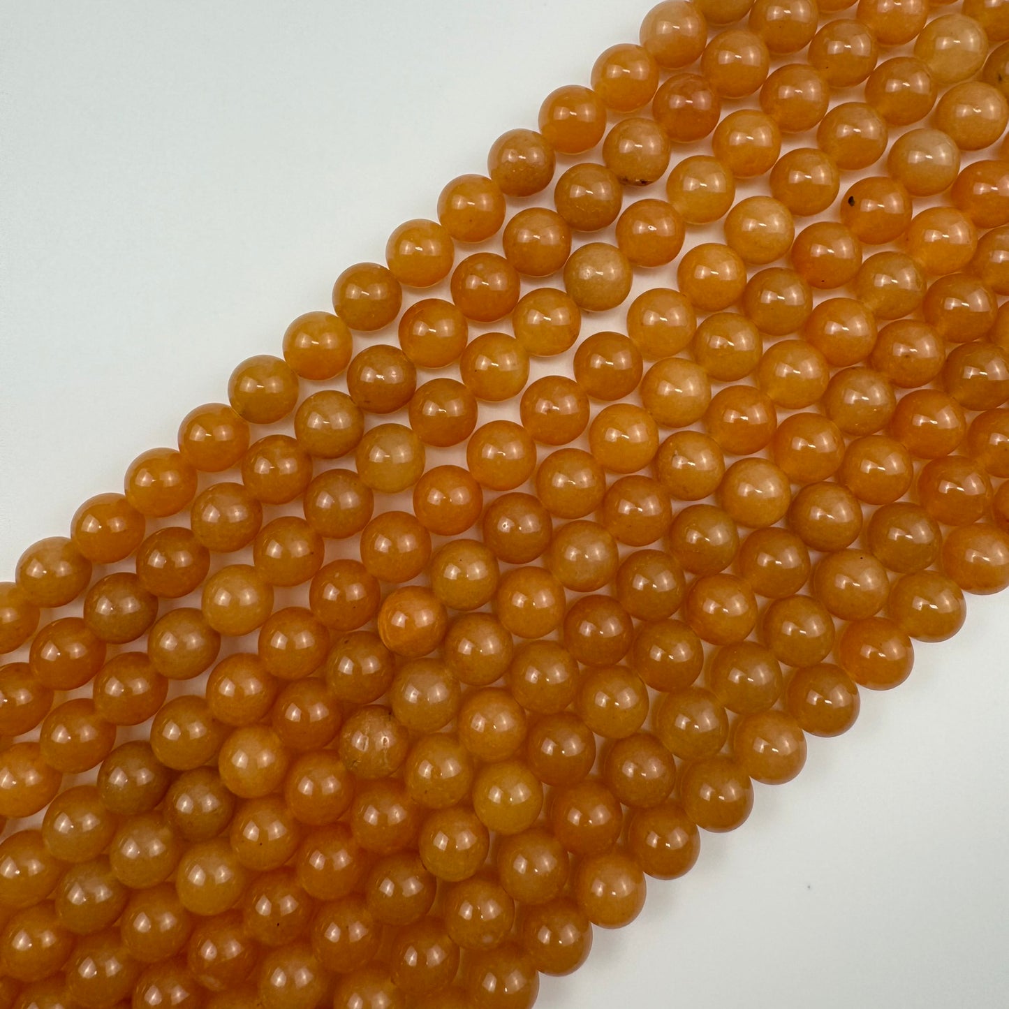Orange Aventurine Quartz Polished Round Beads image 5