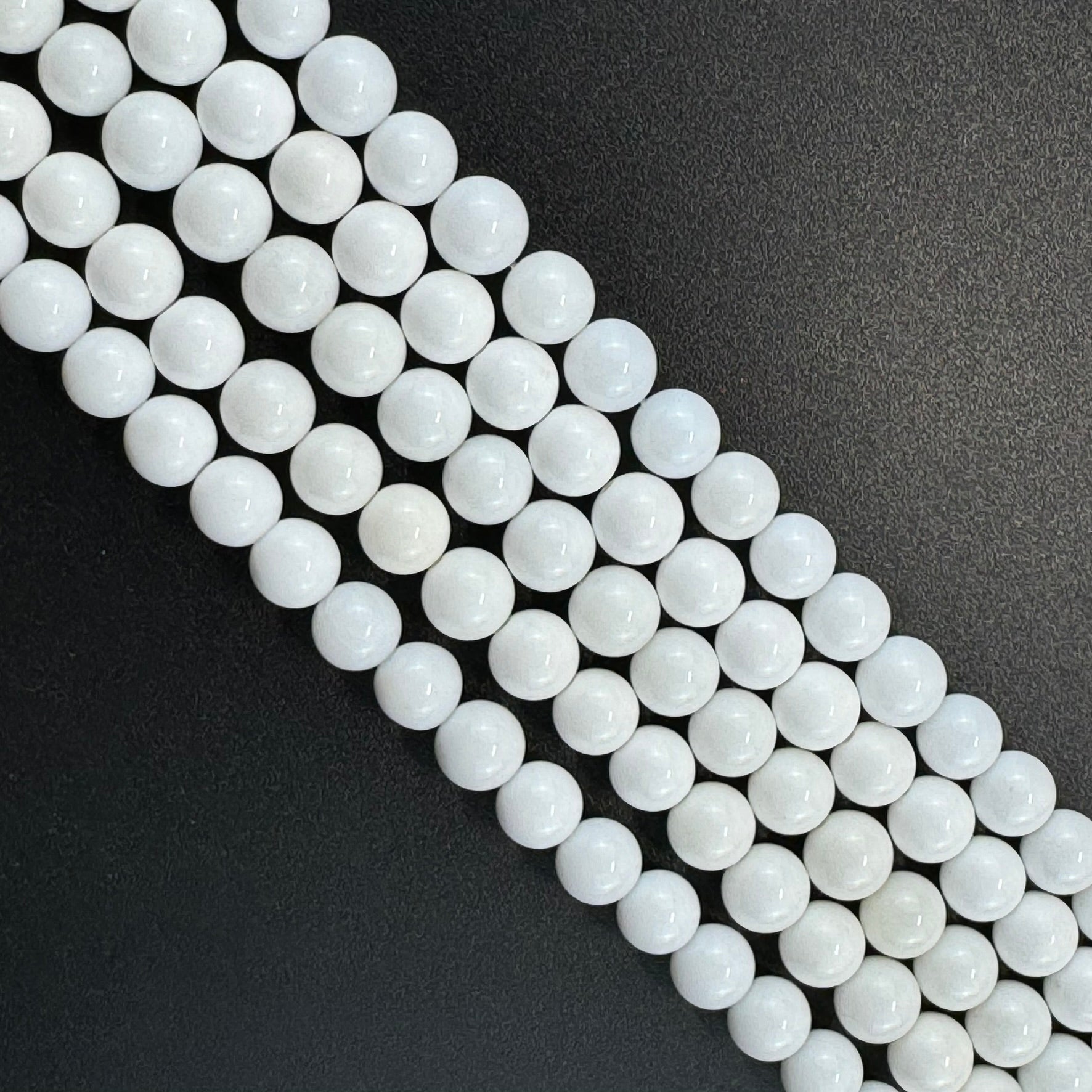White Agate Polished Round Beads image 2