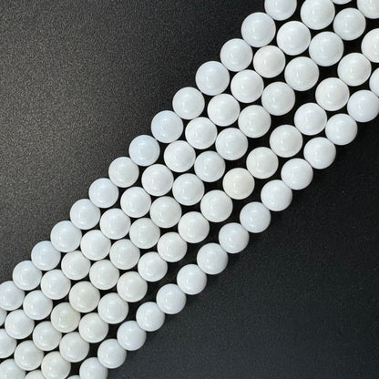 White Agate Polished Round Beads image 2