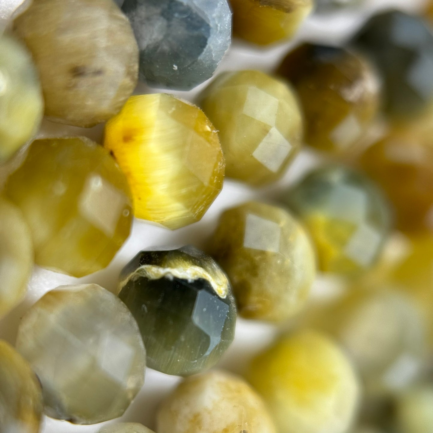 Golden Faceted Tiger's Eye Rondelle Beads (4x3mm) image 1