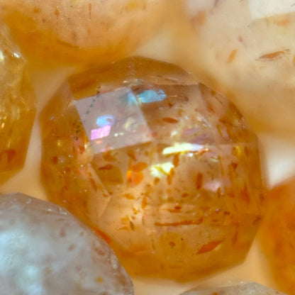 Sunstone Faceted Rondelle Beads (AA Quality) image 6