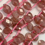 Strawberry Quartz Faceted Pear Shaped Beads image 4