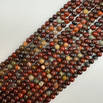 Red Flower Jasper Polished  Round Beads image 6