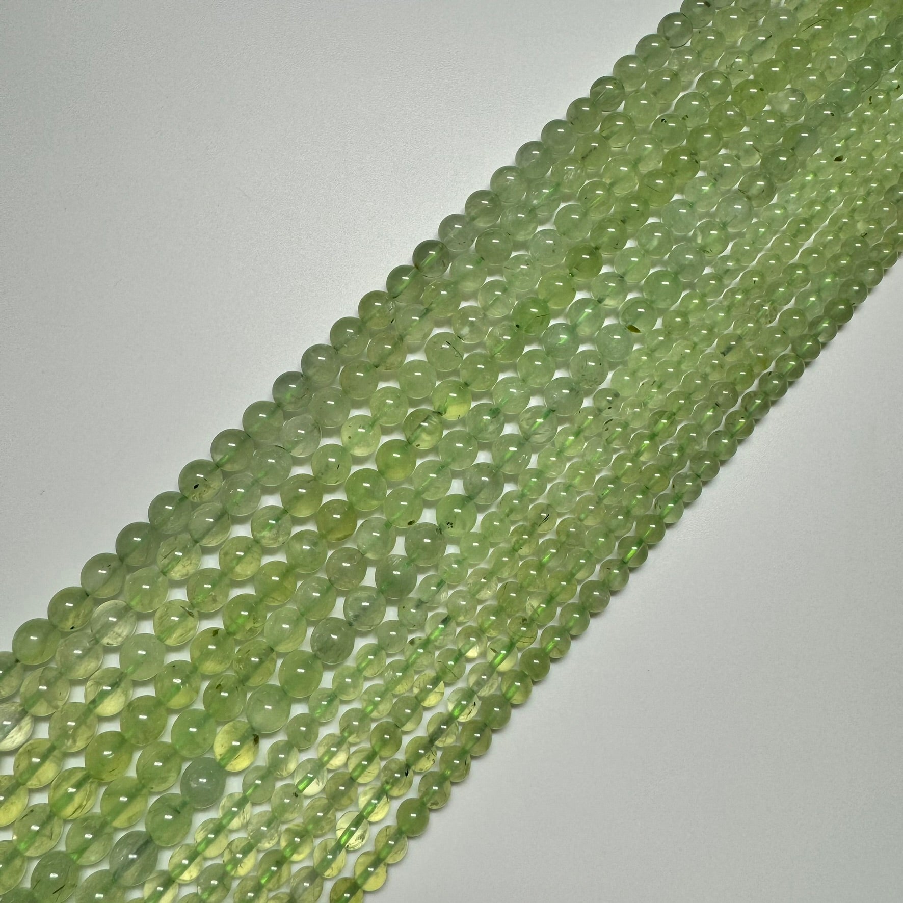 Prehnite Polished Round Beads AA Quality image 7