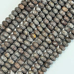 Brown Coral Jasper Frosted Rondelle Beads image 2
