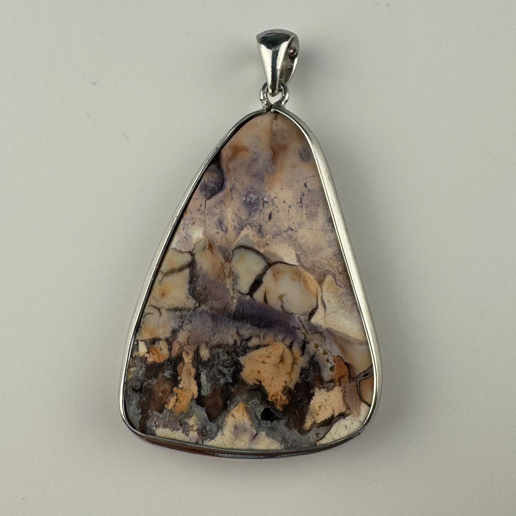 Double-Sided Tiffany Stone 925 Sterling Silver Pendant (Polished Both Sides) image 0