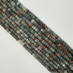 African Bloodstone Frosted Rondelle Beads image 3