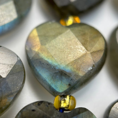 Labradorite Faceted Heart Shape Beads image 7