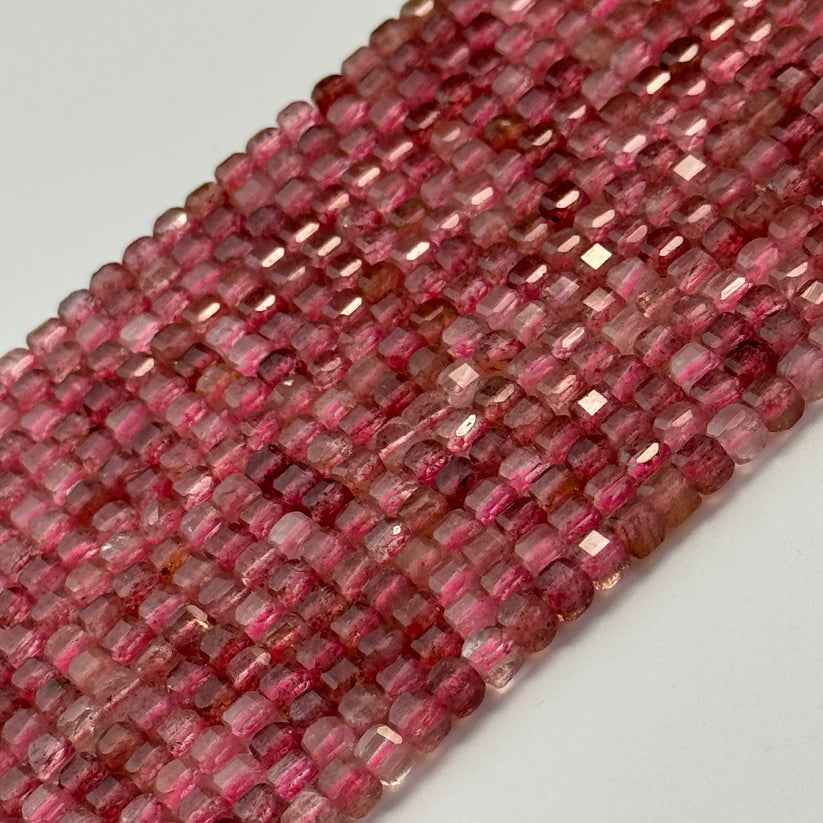 Faceted Square Semi Precious Stone Beads